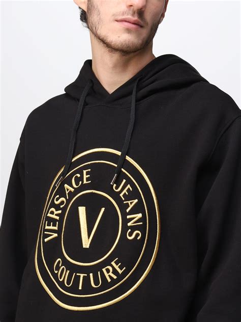 versace jeans black sweatshirt|Versace Jeans couture white shirt.